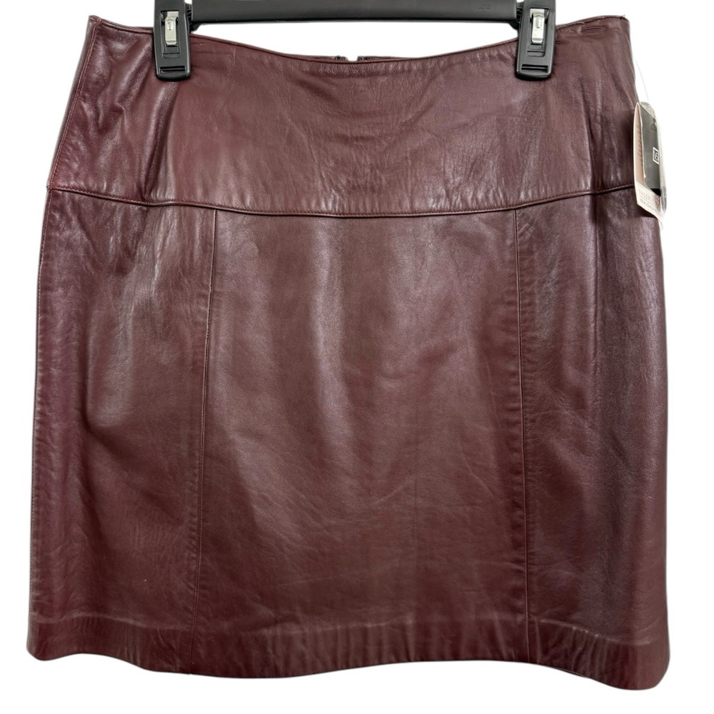 Valerie Stevens Brown Lambskin 100% Leather Has A Lining Inside Skirt Sz(16)